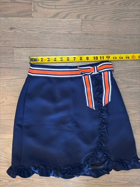 Ted Baker Xzenia Skirt Blue Bow Ruffle SZ 0 - Picture 5 of 7